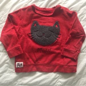 Darling Red Meow Cat Top for Baby Size 2-3T